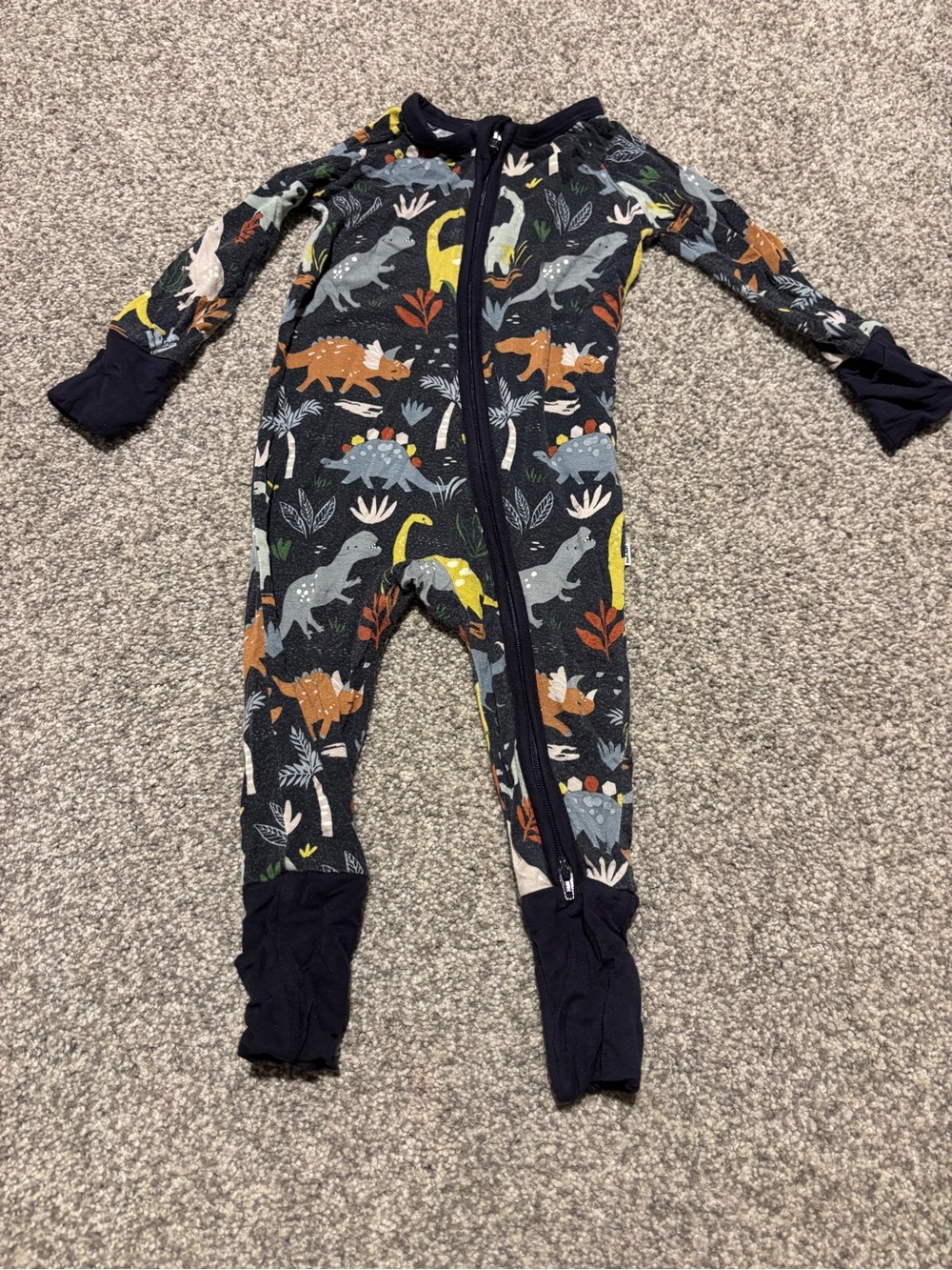 Little Sleepies Navy Dinosaur Zippy (3-6 mo)